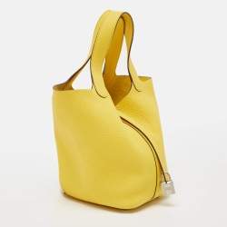 Hermes Jaune de Naples Taurillon Clemence Leather Picotin Lock 18 Bag