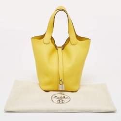 Hermes Jaune de Naples Taurillon Clemence Leather Picotin Lock 18 Bag