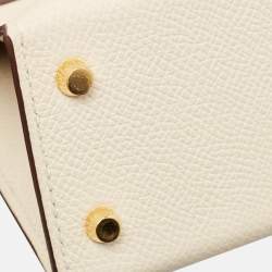 Pre Owned Hermes Nata Epsom Leather Gold Finish Mini Kelly II Sellier 20 Bag