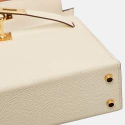 Pre Owned Hermes Nata Epsom Leather Gold Finish Mini Kelly II Sellier 20 Bag