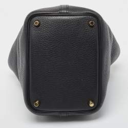 Pre Owned Hermes Noir Taurillon Clemence Leather Picotin Lock 18 Bag