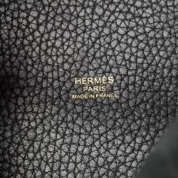 Pre Owned Hermes Noir Taurillon Clemence Leather Picotin Lock 18 Bag