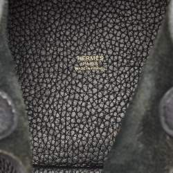 Pre Owned Hermes Noir Taurillon Clemence Leather Picotin Lock 18 Bag