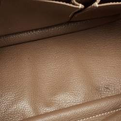 Pre Owned Hermes Etoupe Taurillon Clemence Leather Palladium Finish Jypsiere 28 Bag