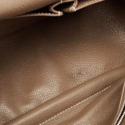 Pre Owned Hermes Etoupe Taurillon Clemence Leather Palladium Finish Jypsiere 28 Bag