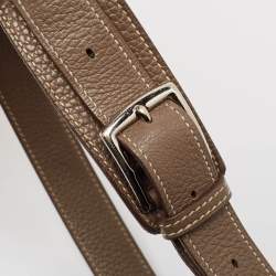Pre Owned Hermes Etoupe Taurillon Clemence Leather Palladium Finish Jypsiere 28 Bag