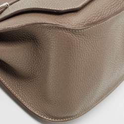 Pre Owned Hermes Etoupe Taurillon Clemence Leather Palladium Finish Jypsiere 28 Bag