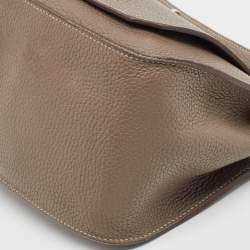 Pre Owned Hermes Etoupe Taurillon Clemence Leather Palladium Finish Jypsiere 28 Bag
