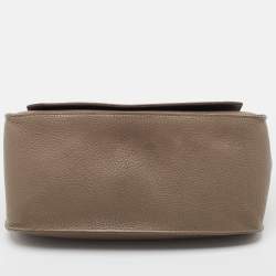 Pre Owned Hermes Etoupe Taurillon Clemence Leather Palladium Finish Jypsiere 28 Bag