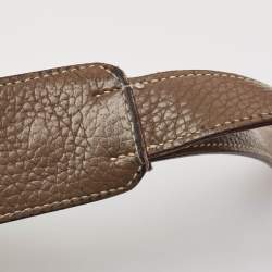 Pre Owned Hermes Etoupe Taurillon Clemence Leather Palladium Finish Jypsiere 28 Bag