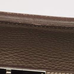 Pre Owned Hermes Etoupe Taurillon Clemence Leather Palladium Finish Jypsiere 28 Bag