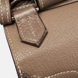 Pre Owned Hermes Etoupe Taurillon Clemence Leather Palladium Finish Jypsiere 28 Bag