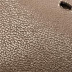 Pre Owned Hermes Etoupe Taurillon Clemence Leather Palladium Finish Jypsiere 28 Bag