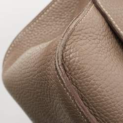 Pre Owned Hermes Etoupe Taurillon Clemence Leather Palladium Finish Jypsiere 28 Bag