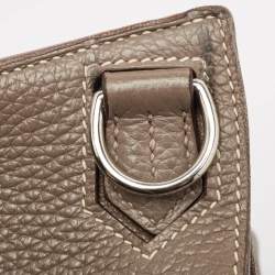 Pre Owned Hermes Etoupe Taurillon Clemence Leather Palladium Finish Jypsiere 28 Bag