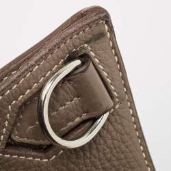 Pre Owned Hermes Etoupe Taurillon Clemence Leather Palladium Finish Jypsiere 28 Bag