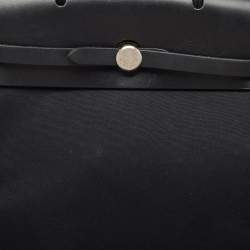 Hermes Noir Canvas and Leather Herbag PM 2-In-1 Backpack