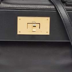 Hermes Noir Swift Leather Gold Finish 24/24 21 Bag 