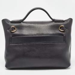 Hermes Noir Swift Leather Gold Finish 24/24 21 Bag 