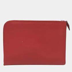 Hermes Red Leather Pouch