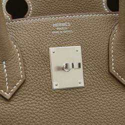 Hermes Etoupe Togo Birkin 30 Handbag