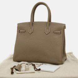 Hermes Etoupe Togo Birkin 30 Handbag