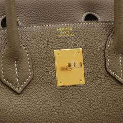 Hermes Etoupe Togo Birkin 30 Handbag