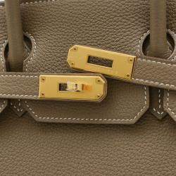 Hermes Etoupe Togo Birkin 30 Handbag