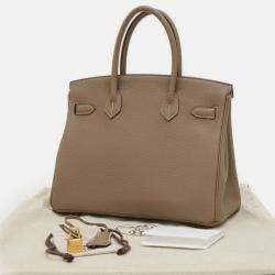 Hermes Etoupe Togo Birkin 30 Handbag