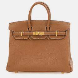 Hermes Gold Togo Birkin 25 Handbag