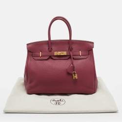 Hermes Tosca Togo Leather Gold Finished Birkin 35 Bag