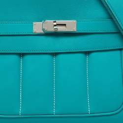 Hermes Vert Verone Swift Leather Palladium Finish Berline 28 Bag