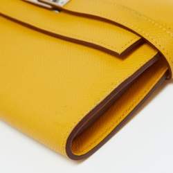 Hermes Jaune Epsom Leather Kelly Longue Wallet