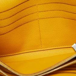 Hermes Jaune Epsom Leather Kelly Longue Wallet