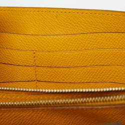 Hermes Jaune Epsom Leather Kelly Longue Wallet