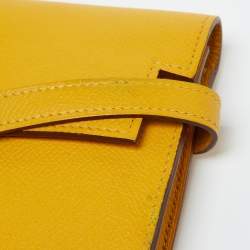 Hermes Jaune Epsom Leather Kelly Longue Wallet