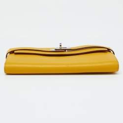Hermes Jaune Epsom Leather Kelly Longue Wallet