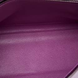 Hermes Cyclamen Chevre Mysore Leather Palladium Finish Kelly Retourne 28 Bag