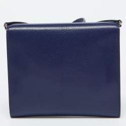 Pre Owned Hermes Blue Encre Chevre Chamkila Leather Cinhetic To Go Shoulder Bag