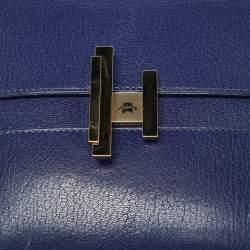 Pre Owned Hermes Blue Encre Chevre Chamkila Leather Cinhetic To Go Shoulder Bag