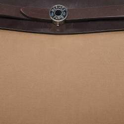 Pre Owned Hermès Ebene/Etain Canvas and Leather Herbag Zip 31 Bag