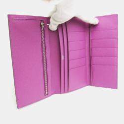 Hermes Purple Epsom Leather Bearn Long Wallet