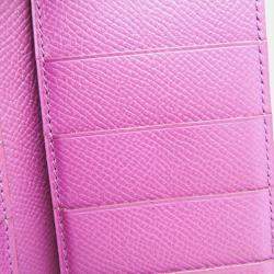 Hermes Purple Epsom Leather Bearn Long Wallet