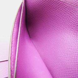 Hermes Purple Epsom Leather Bearn Long Wallet