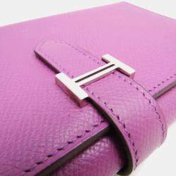 Hermes Purple Epsom Leather Bearn Long Wallet