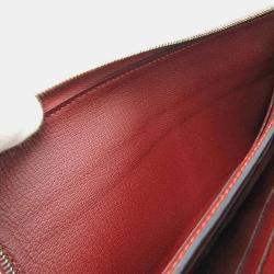 Hermes Rouge H Leather Remix Voyage Wallet