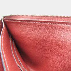 Hermes Rouge H Leather Remix Voyage Wallet