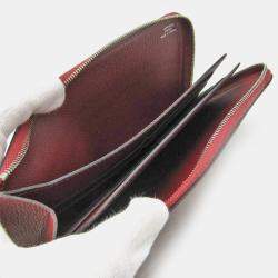 Hermes Rouge H Leather Remix Voyage Wallet