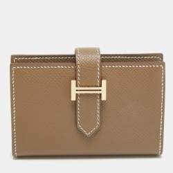 Hermes Etoupe Epsom Leather Bearn Mini Wallet
