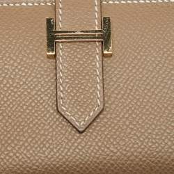 Hermes Etoupe Epsom Leather Bearn Mini Wallet